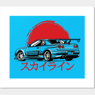 NISSAN GTR R34 Posters and Art